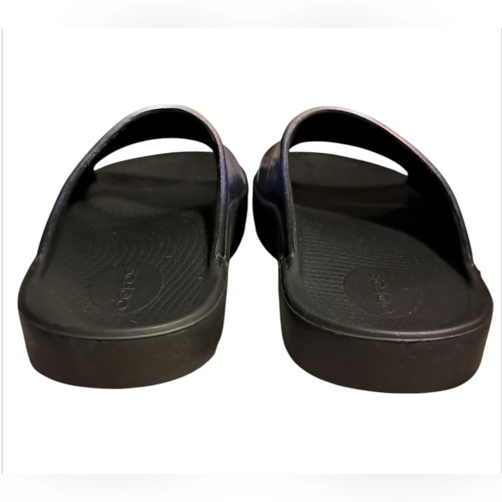 OOFOS Women's Slide Sandals - Black and Purple - Picture 4 of 14